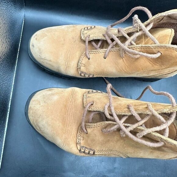 Timberland Boots Women 11 Leather Waterproof Brown Upper Black Sole Hiking - Picture 14 of 16